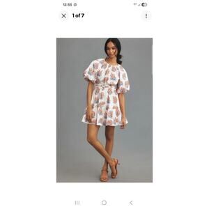 By Anthropologie Short-Sleeve Printed Mini Dress Size Small NWT